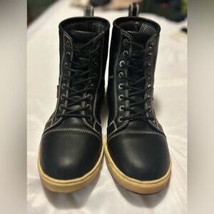 Hot Leathers Men's 9 Black And White Leather 6-Inch Riding Sneaker BTM1014
